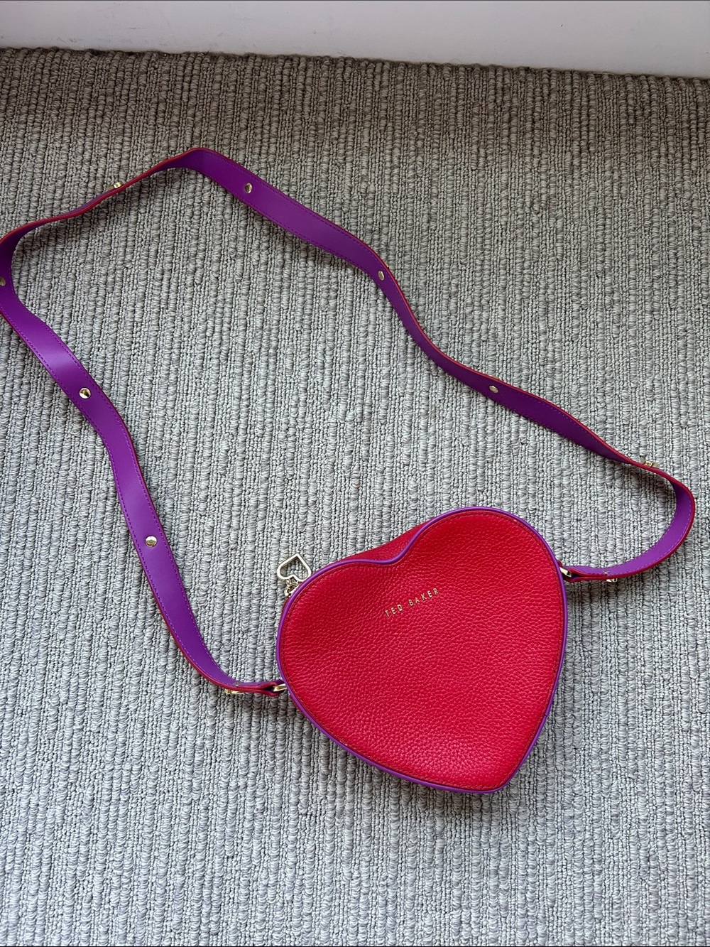 Ted Baker Red Heart Crossbody with Purple Strap